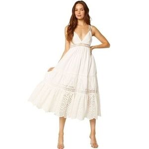 New Misa Los Angeles ALLEGRA White DRESS P5055